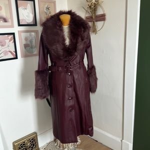 Burgundy statement coat